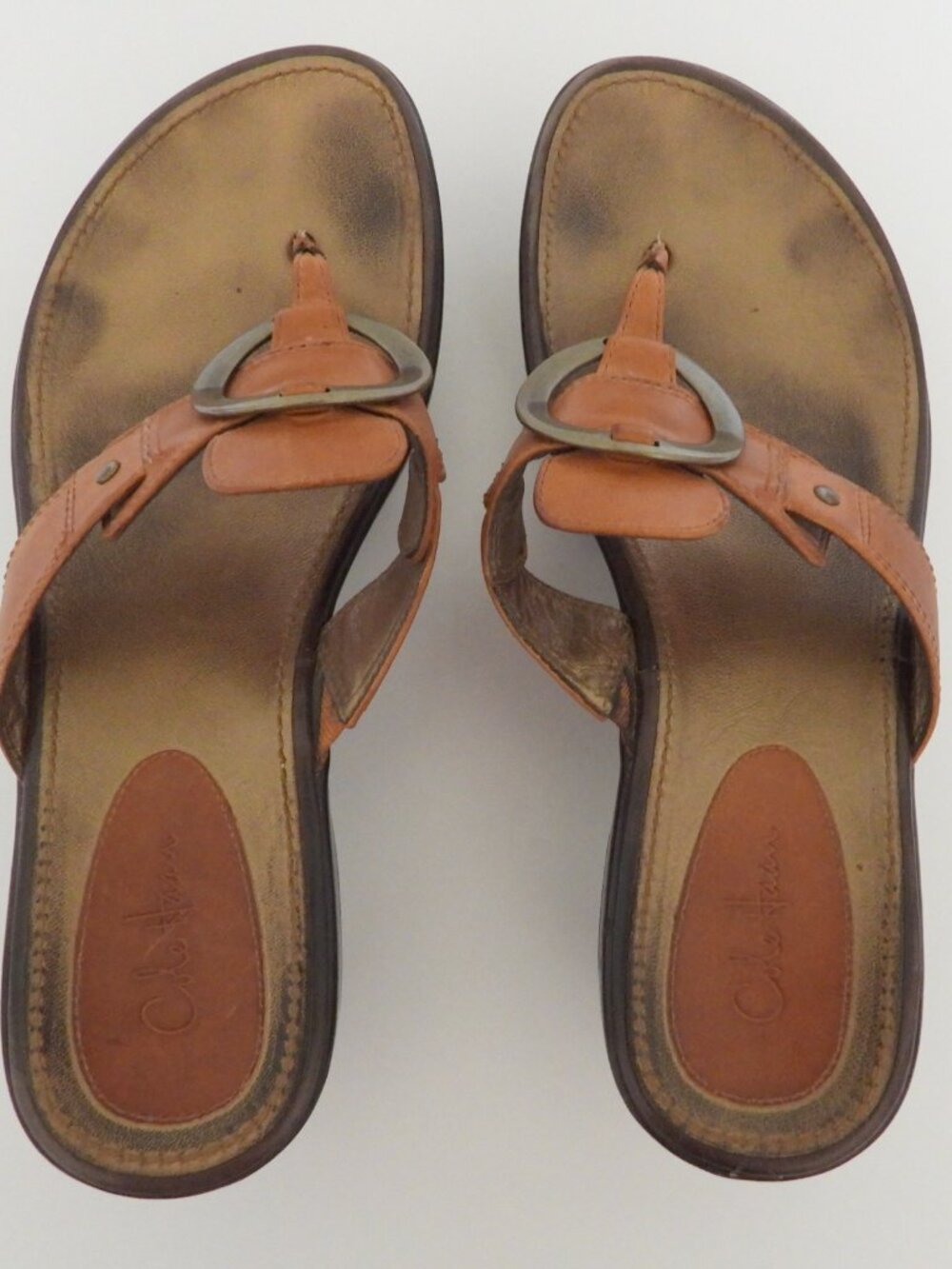 Cole Haan Nike Air Tan Leather Sandals Sz 8-1/2 - Picture 4 of 7